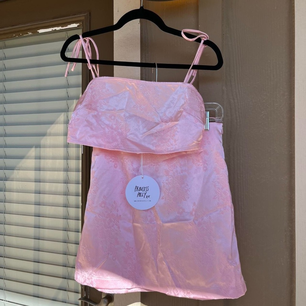 Princess Polly Pink Floral Satin Skirt Set